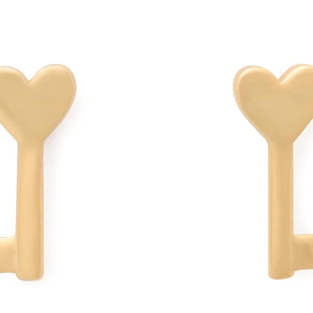 kate spade New York Heart Key Stud Earrings - Gold Tone